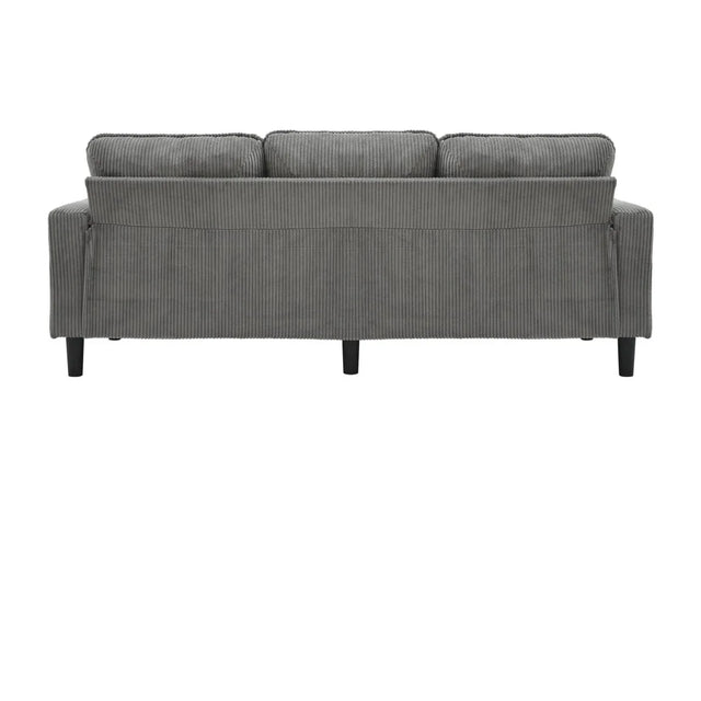 Light Grey Upholstered 3-Seat Sofa With Storage Ottoman - Omega Lifestyles
