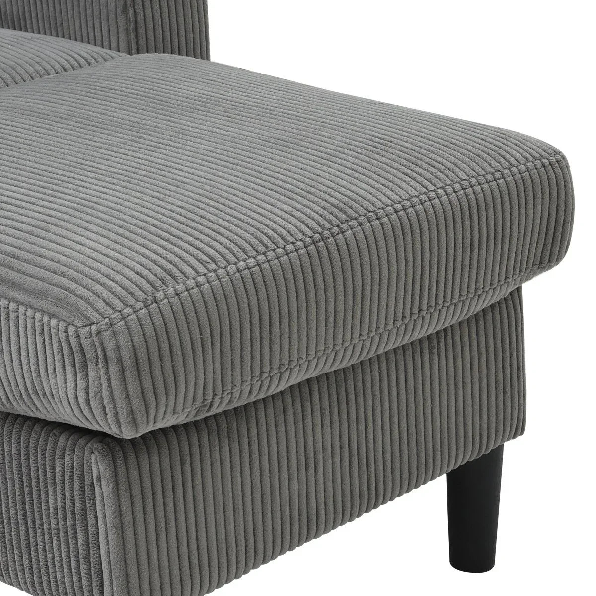 Light Grey Upholstered 3-Seat Sofa With Storage Ottoman - Omega Lifestyles