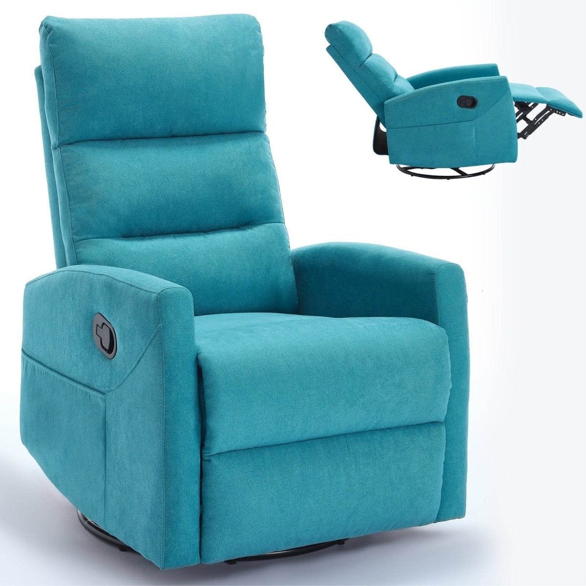 Manual Fabric Recliner Chair With Swivel And Rocker - Restanew - Omega Lifestyles