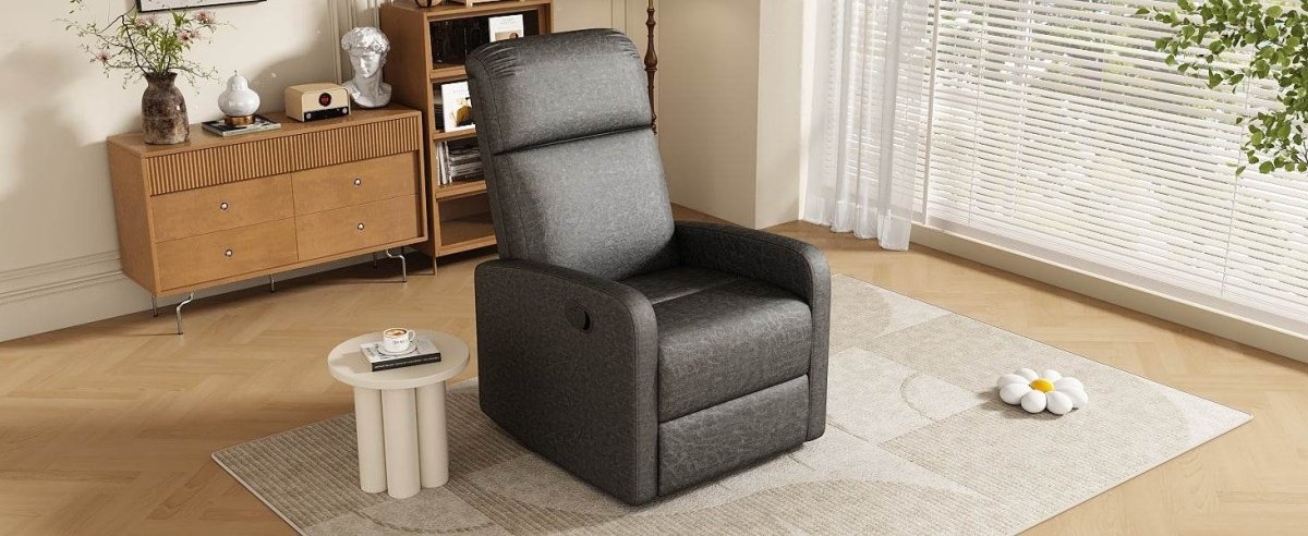 Manual Recliner Chair Microfiber Upholstered Adjustable Backrest - Restanew - Omega Lifestyles