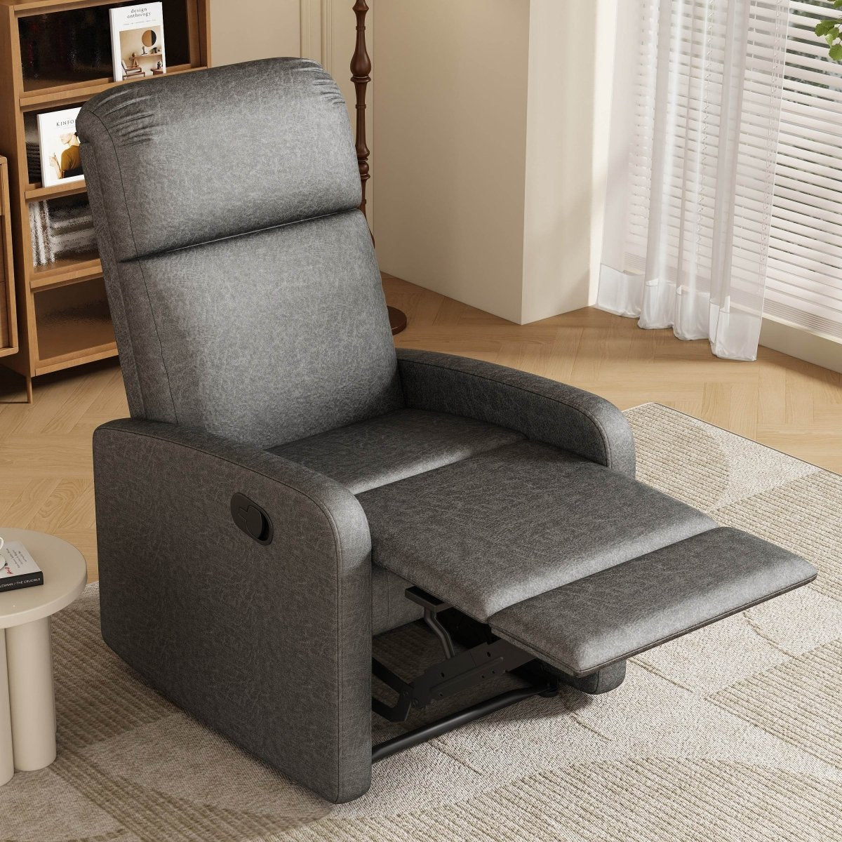 Manual Recliner Chair Microfiber Upholstered Adjustable Backrest - Restanew - Omega Lifestyles