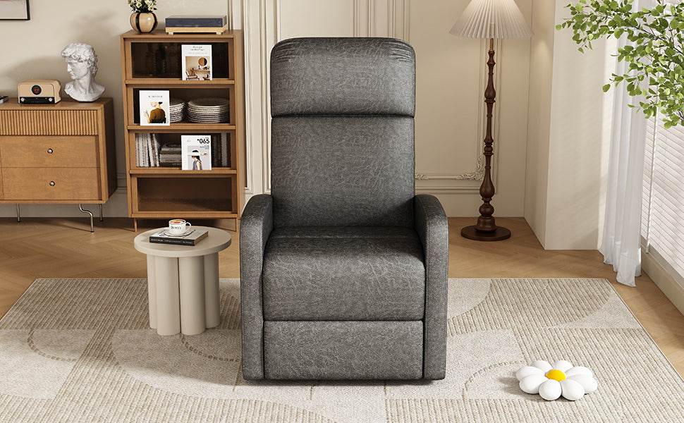 Manual Recliner Chair Microfiber Upholstered Adjustable Backrest - Restanew - Omega Lifestyles