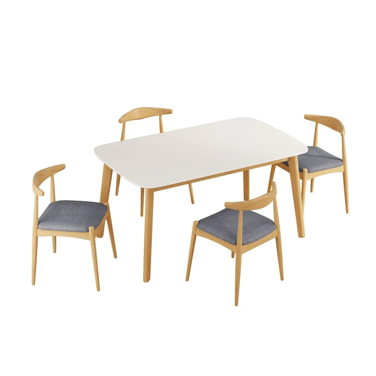 Mid-Century Modern Solid Rubberwood Dining Set - Omega Lifestyles