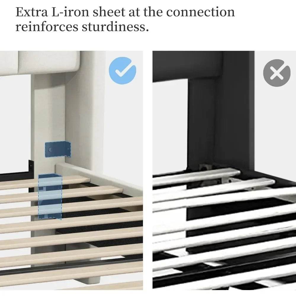 Minimalist Modern Linen Upholstered Bed Frame With Storage - Omega Lifestyles