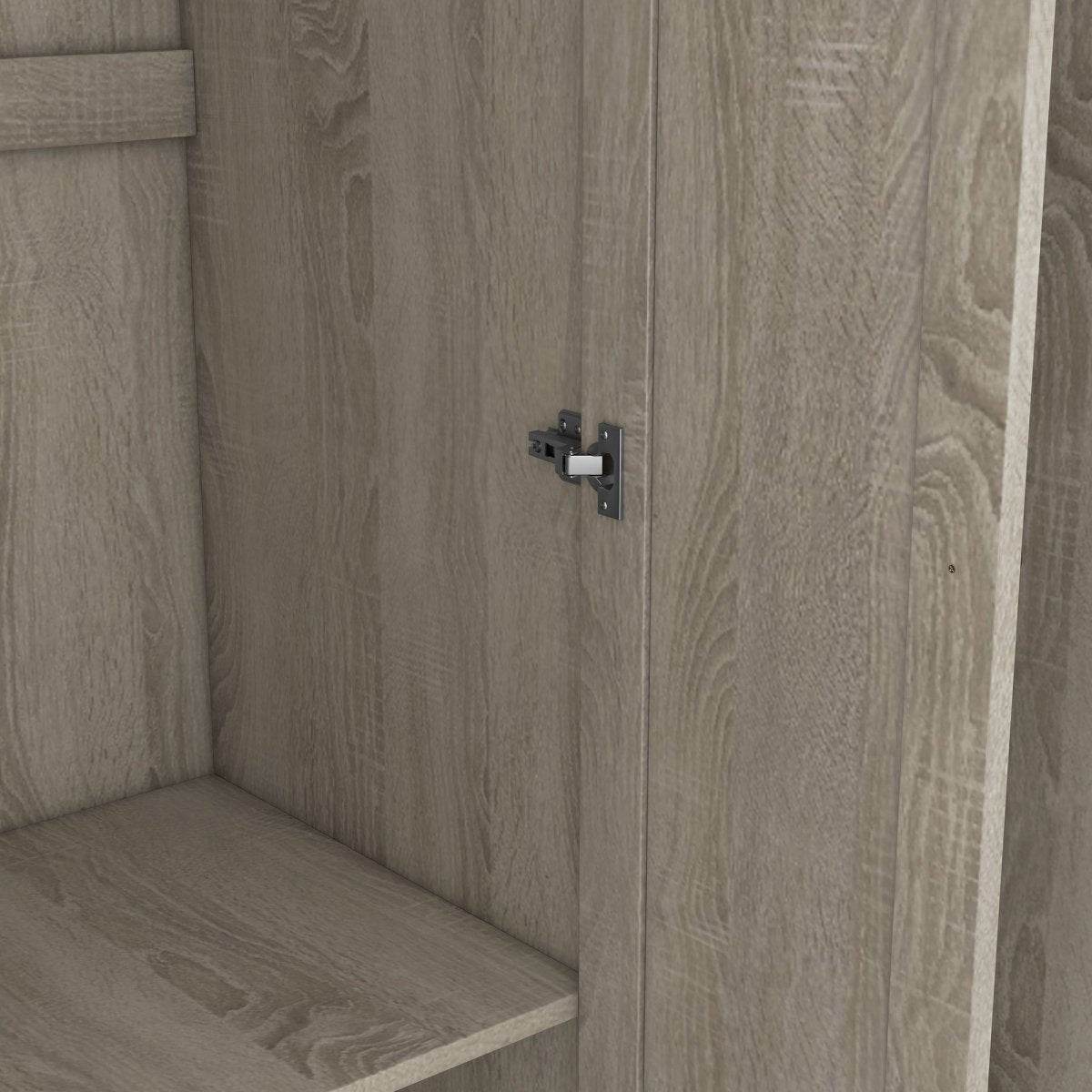 Modern 3-Door Gray MDF Shutter Wardrobe - Sleep Galleria