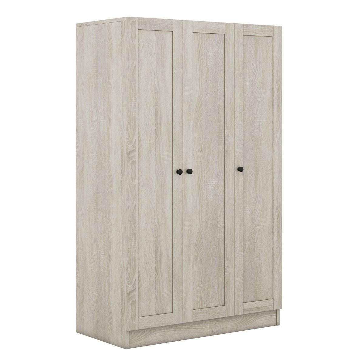 Modern 3-Door Gray MDF Shutter Wardrobe - Sleep Galleria