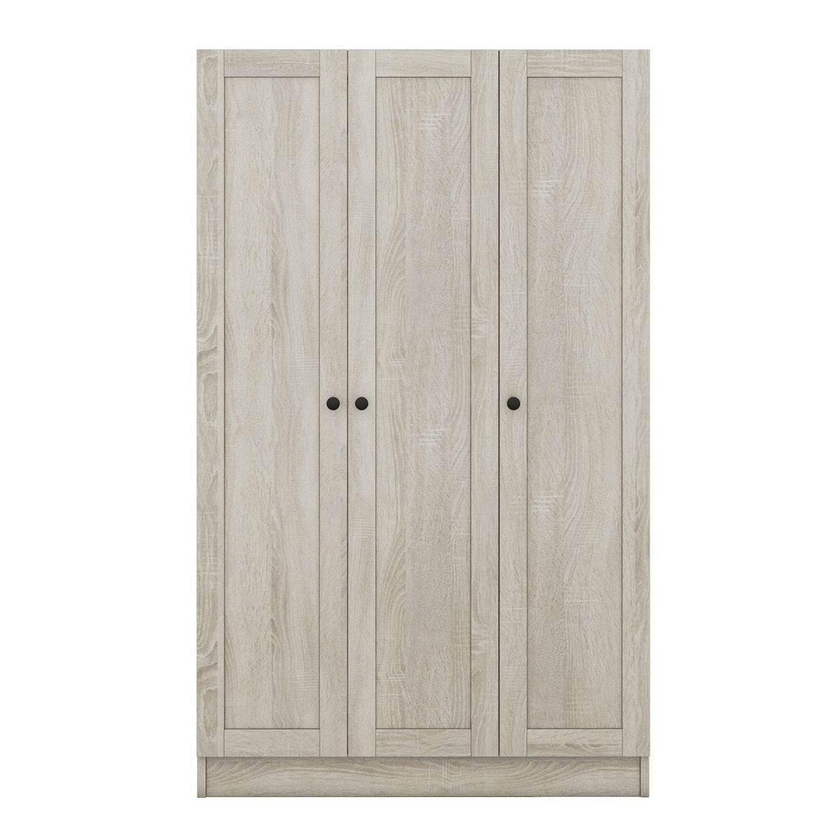 Modern 3-Door Gray MDF Shutter Wardrobe - Sleep Galleria