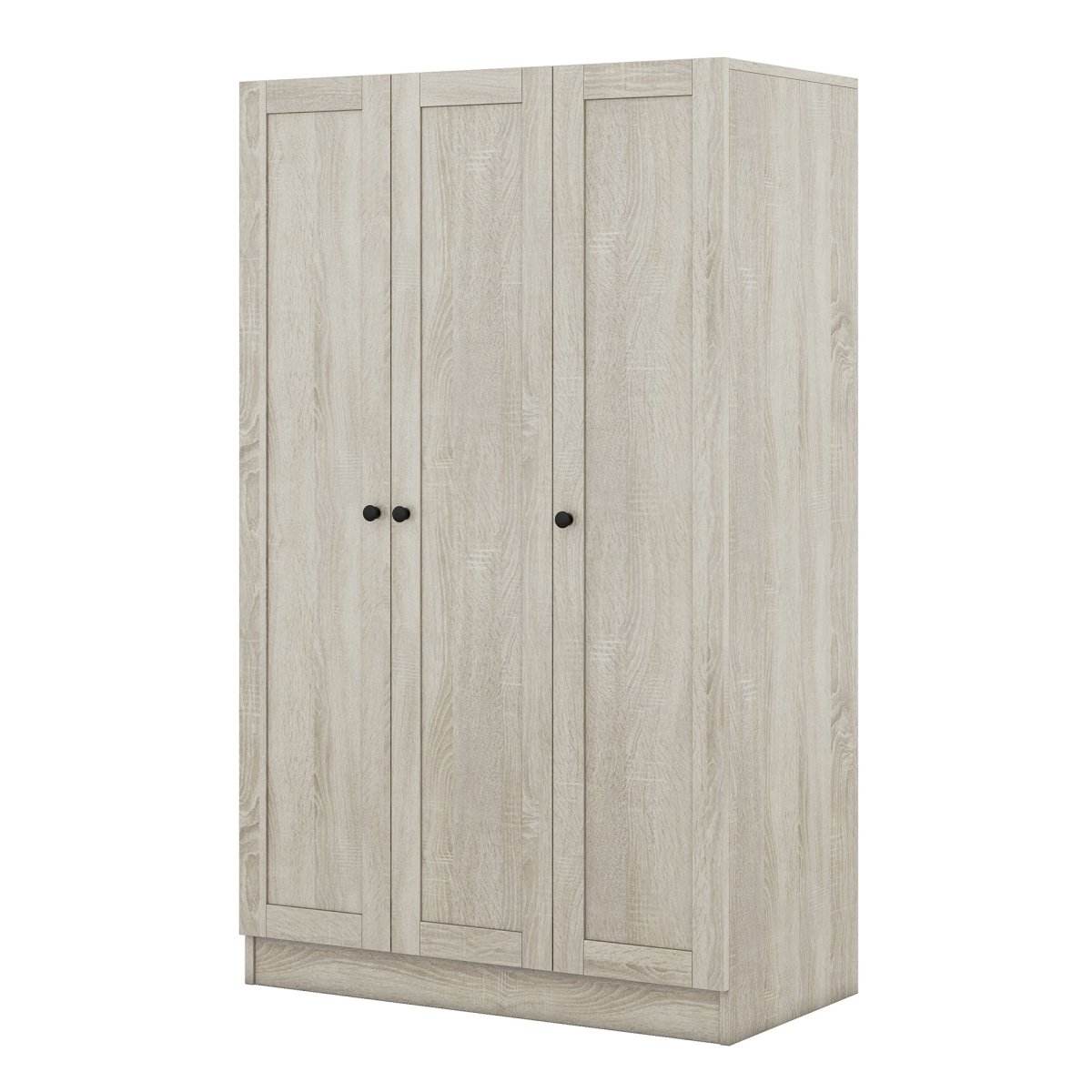 Modern 3-Door Gray MDF Shutter Wardrobe - Sleep Galleria
