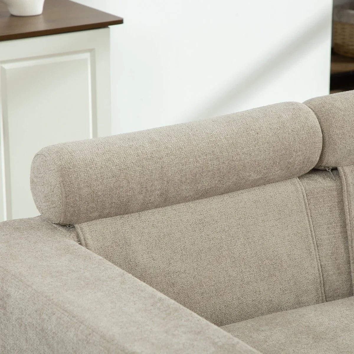 Modern Extra-Large Chenille Linen Sofa Bed With Metal Legs - Omega Lifestyles