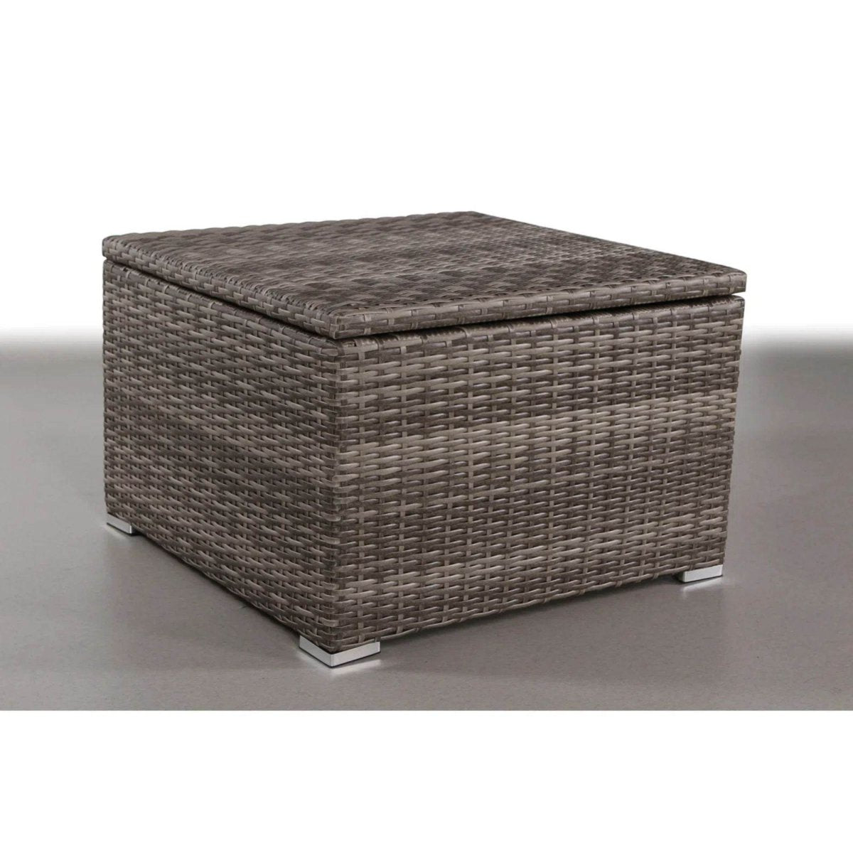 Modern Grey Mix Wicker Outdoor Storage Sectional Corner Table - Restanew - Omega Lifestyles