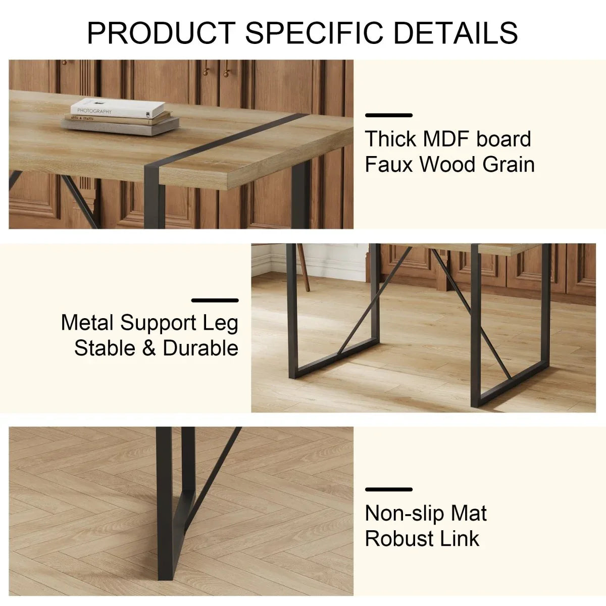 Modern Medieval Linen Upholstered 4-Piece Dining Set - Omega Lifestyles