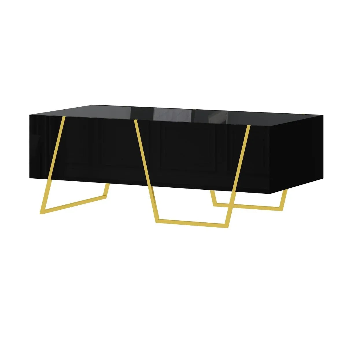 Modern Rectangular High Gloss Black MDF Coffee Table - Omega Lifestyles
