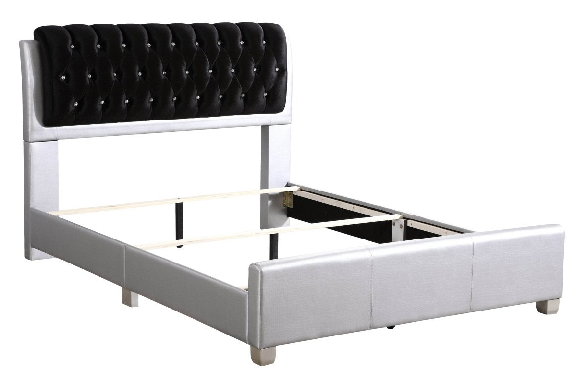 Modern Silver PU Foam King Bed Frame - Restanew - Omega Lifestyles