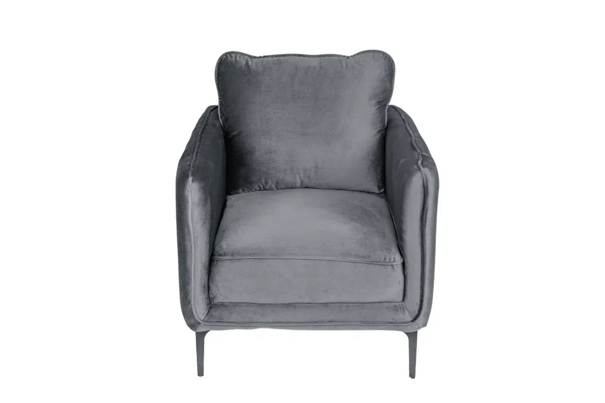 Modern Velvet Accent Chair With Vertical Channel Tufting - Omega Lifestyles