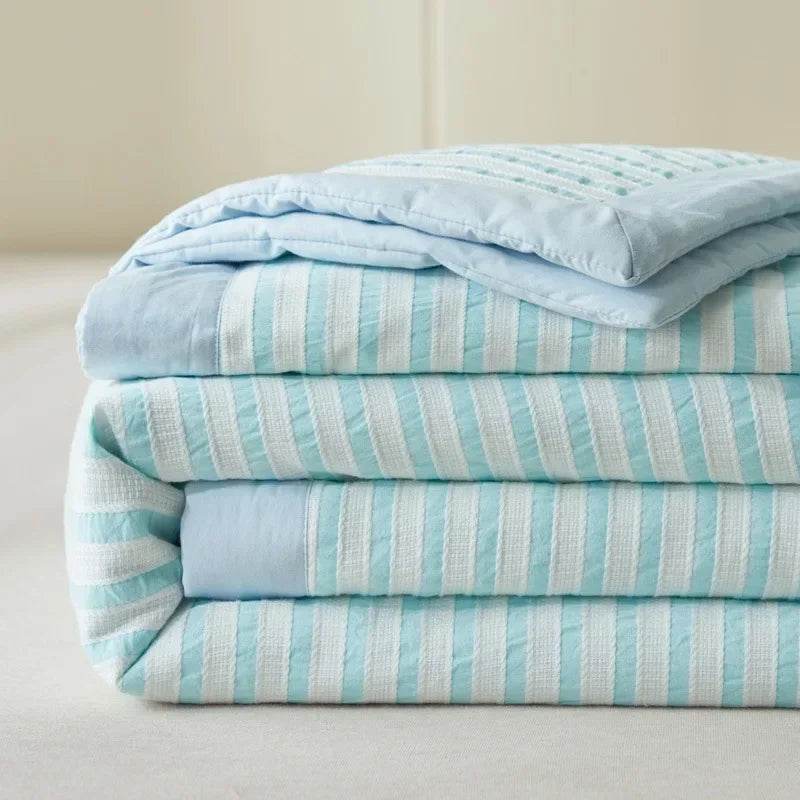Mugwort Fibre Jacquard Summer Cotton Quilt Blanket - Sleep Galleria