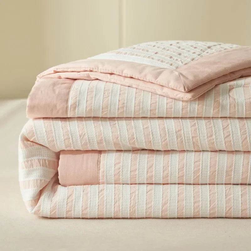 Mugwort Fibre Jacquard Summer Cotton Quilt Blanket - Sleep Galleria