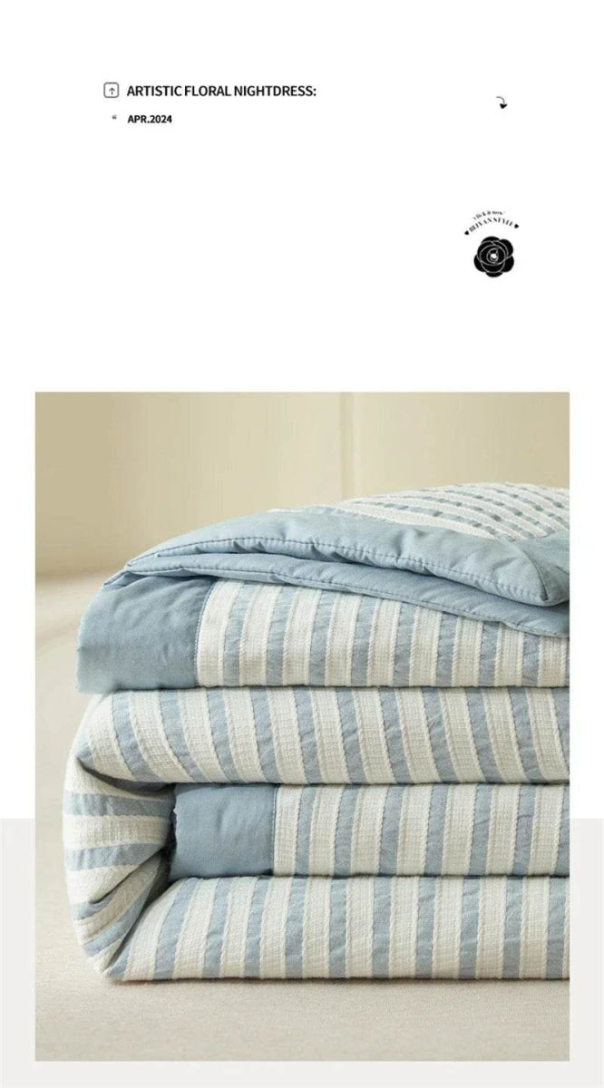 Mugwort Fibre Jacquard Summer Cotton Quilt Blanket - Sleep Galleria