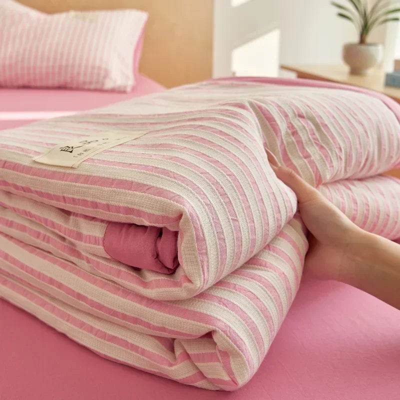 Mugwort Fibre Jacquard Summer Cotton Quilt Blanket - Sleep Galleria