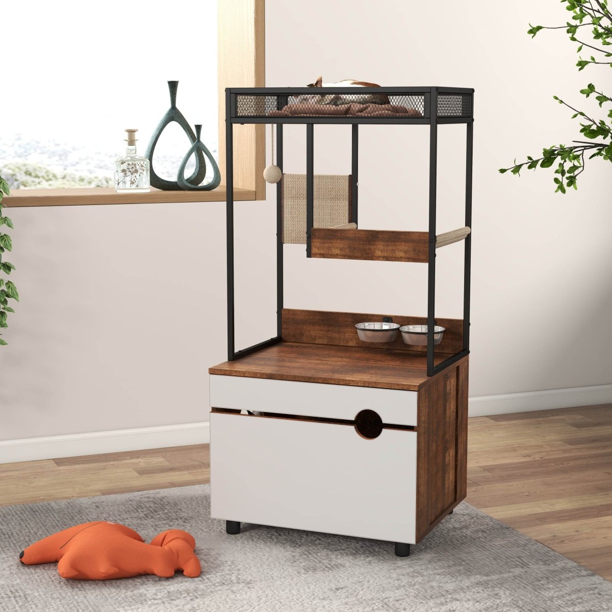 Multi - Functional Cat Furniture With Litter Box Enclosure - Restanew - Omega Lifestyles