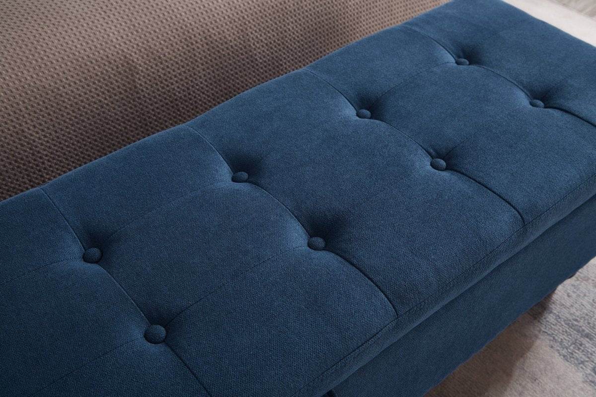 Multifunctional Storage Bed Bench With Cotton Linen Upholstery - Sleep Galleria