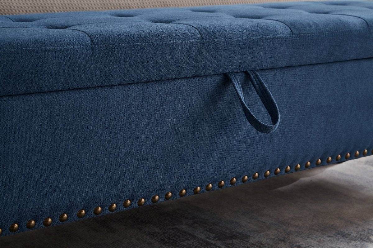 Multifunctional Storage Bed Bench With Cotton Linen Upholstery - Sleep Galleria