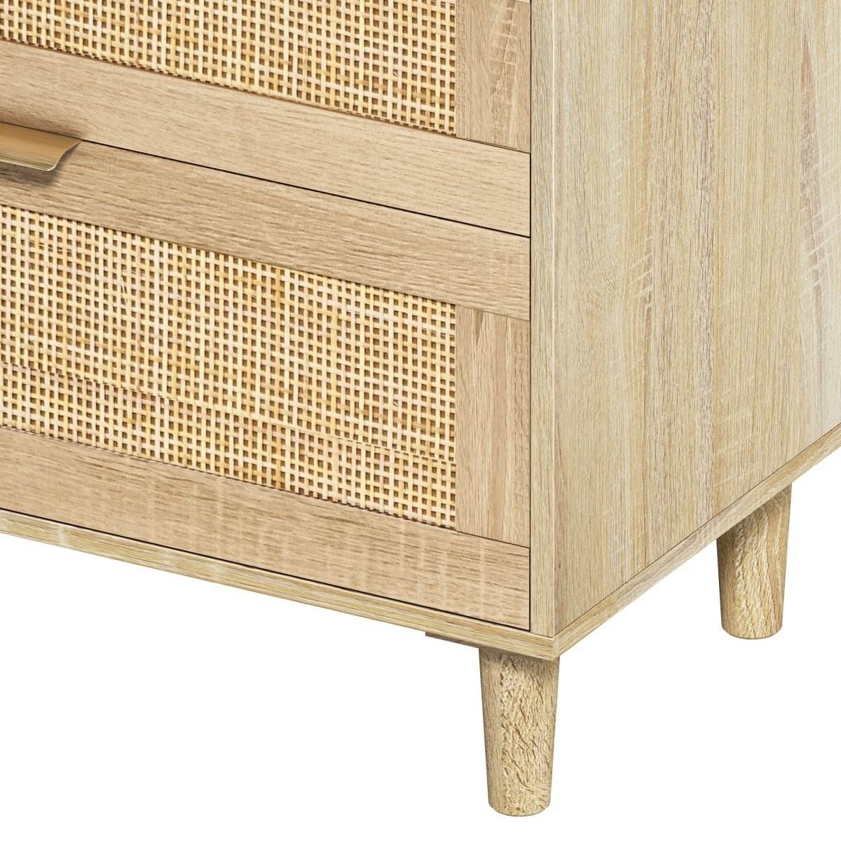 Natural Rattan 6-Drawer Dresser With Metal Handles - Sleep Galleria