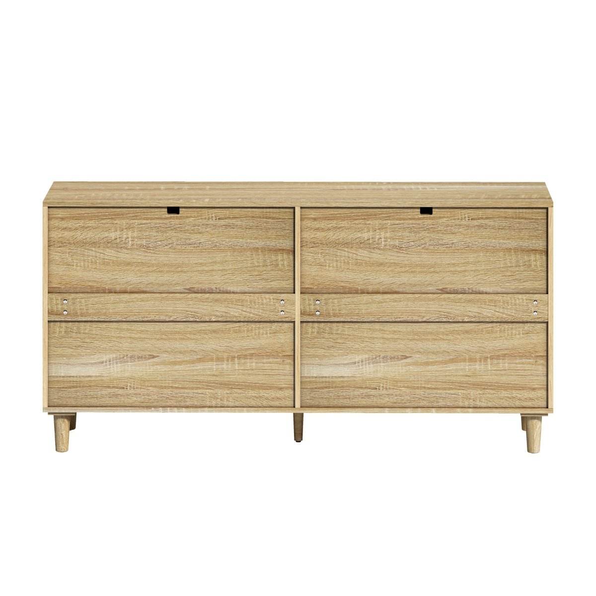 Natural Rattan 6-Drawer Dresser With Metal Handles - Sleep Galleria