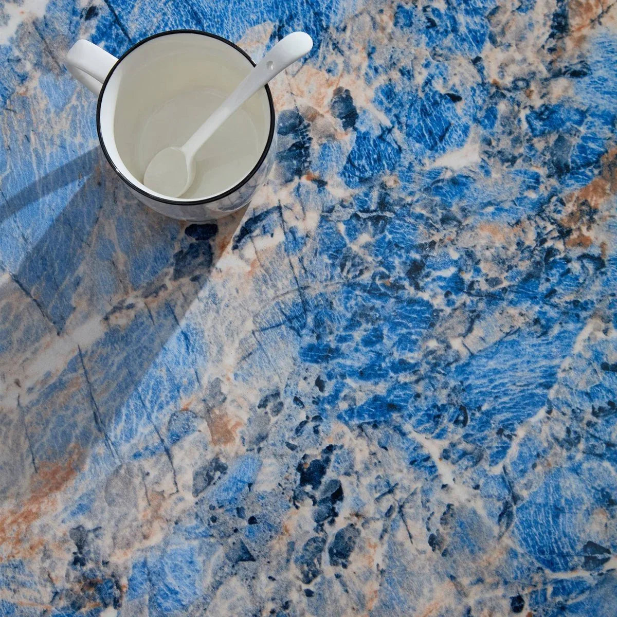 Oval Fiberglass Blue Modern Coffee Table - Omega Lifestyles