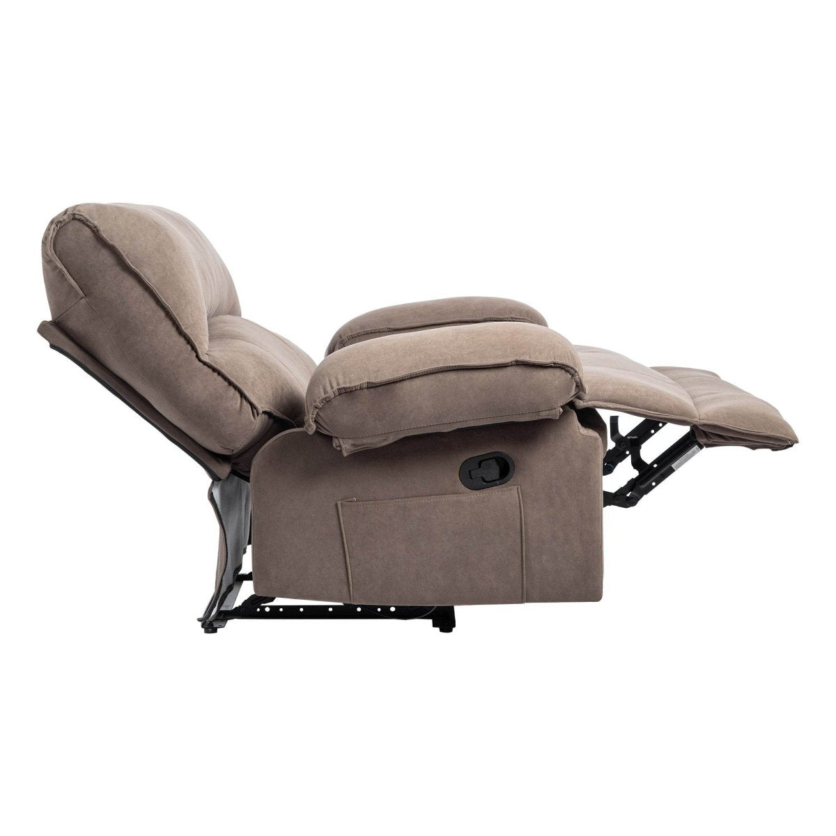Oversized Soft Velvet Push - Back Recliner Chair With Massage Pillow - Restanew - Omega Lifestyles