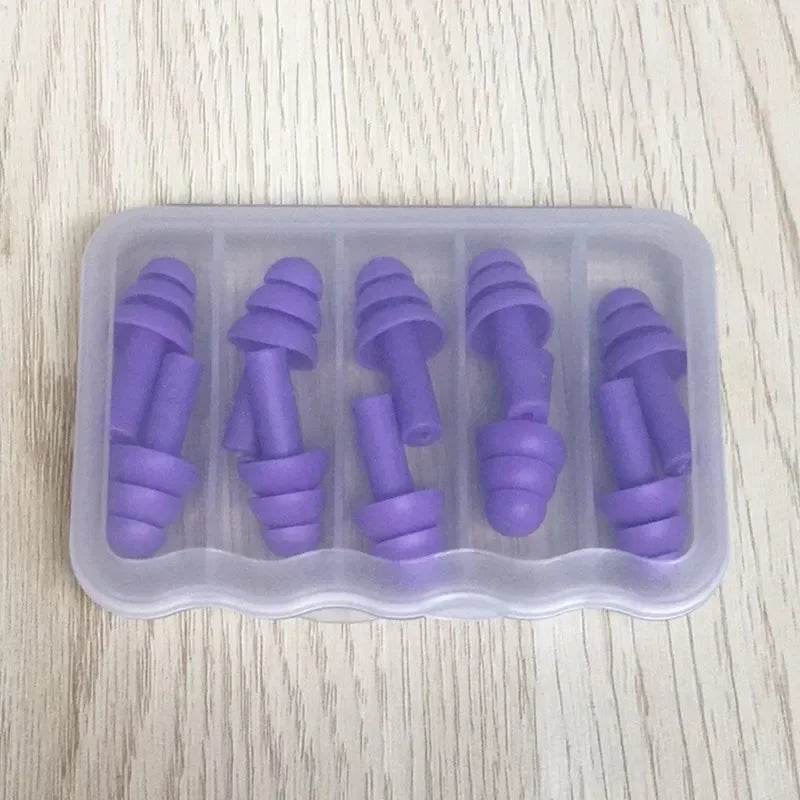 Pack Of 5 Soft Silicone Waterproof Swimming Earplugs - Sleep Galleria