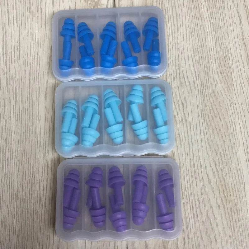 Pack Of 5 Soft Silicone Waterproof Swimming Earplugs - Sleep Galleria