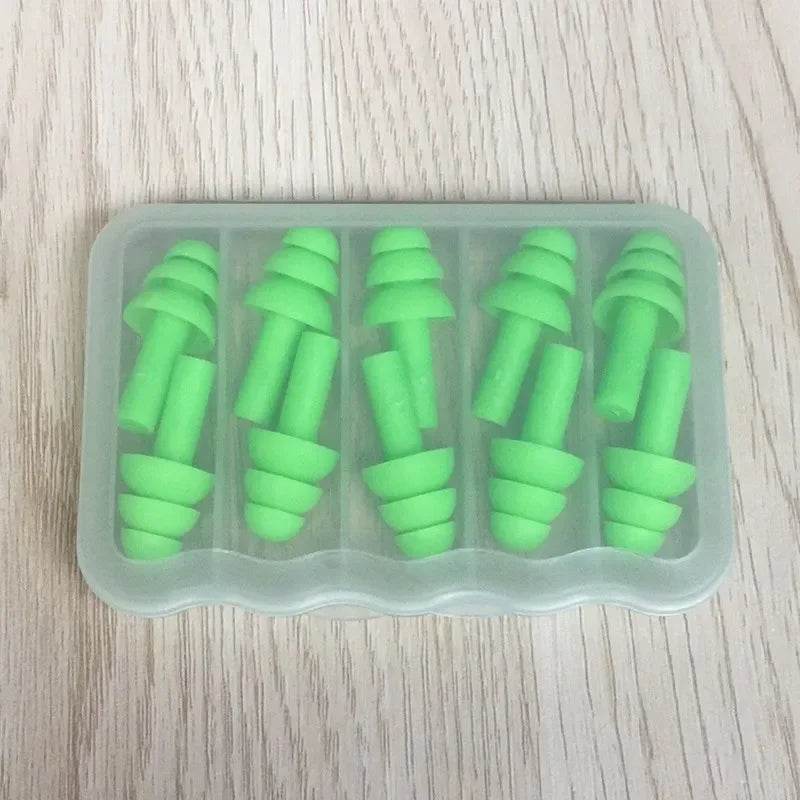 Pack Of 5 Soft Silicone Waterproof Swimming Earplugs - Sleep Galleria