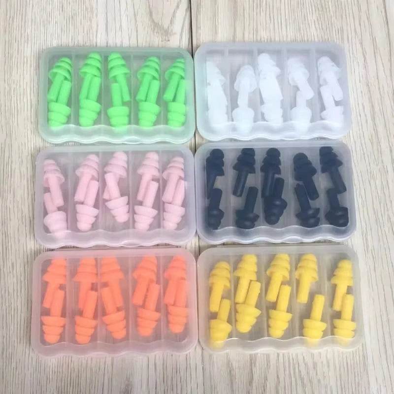 Pack Of 5 Soft Silicone Waterproof Swimming Earplugs - Sleep Galleria