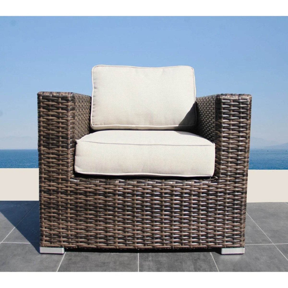 Patio Conversation Set for 2 With Fire Pit and Cushions - Restanew - Omega Lifestyles