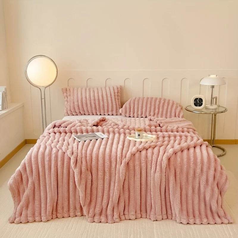Plaid Coral Fleece Soft Warm Throw Blanket - Sleep Galleria