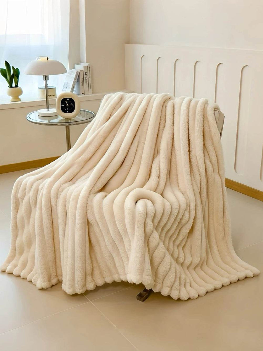 Plaid Coral Fleece Soft Warm Throw Blanket - Sleep Galleria