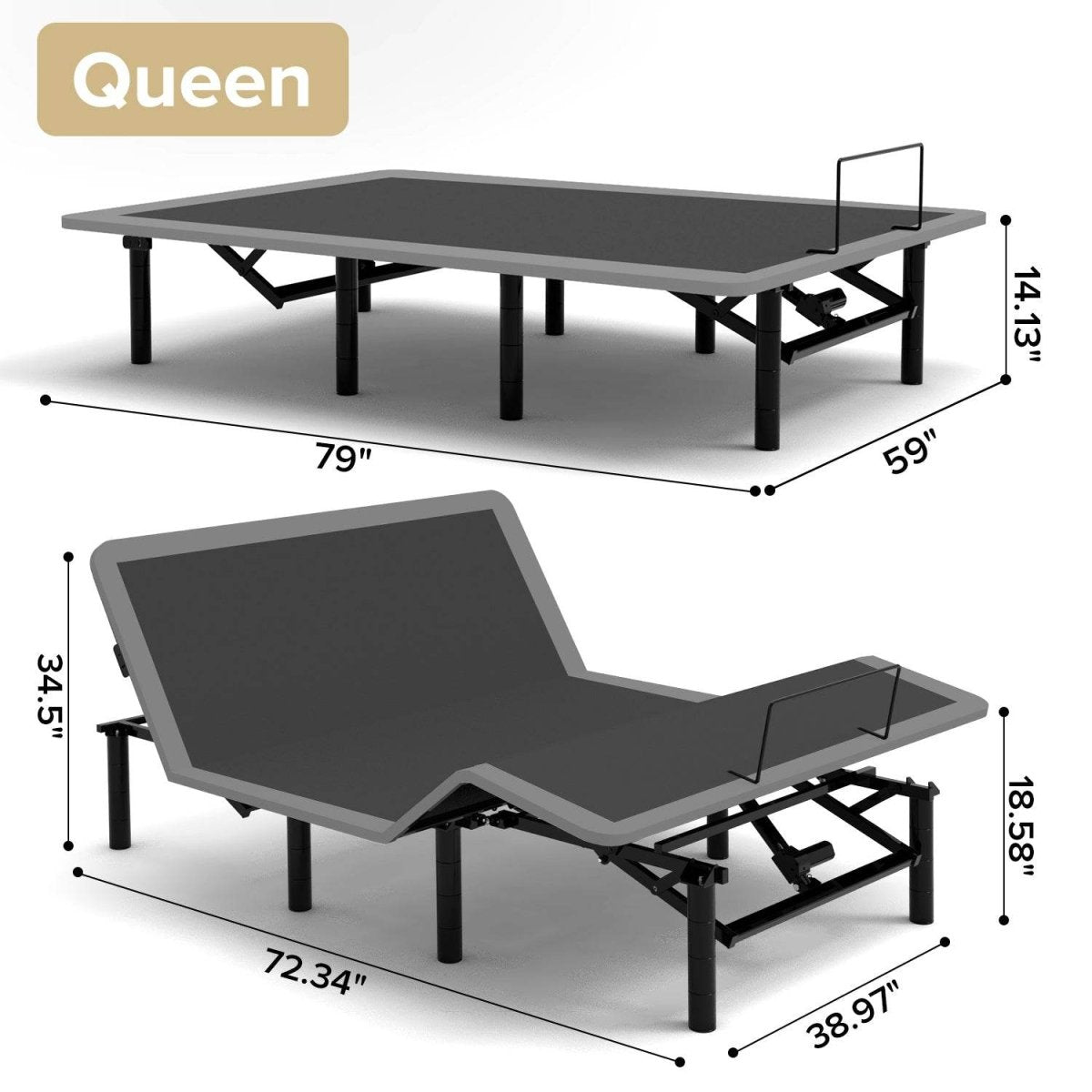 Queen Adjustable Massage Bed Frame With USB Ports - Restanew - Omega Lifestyles