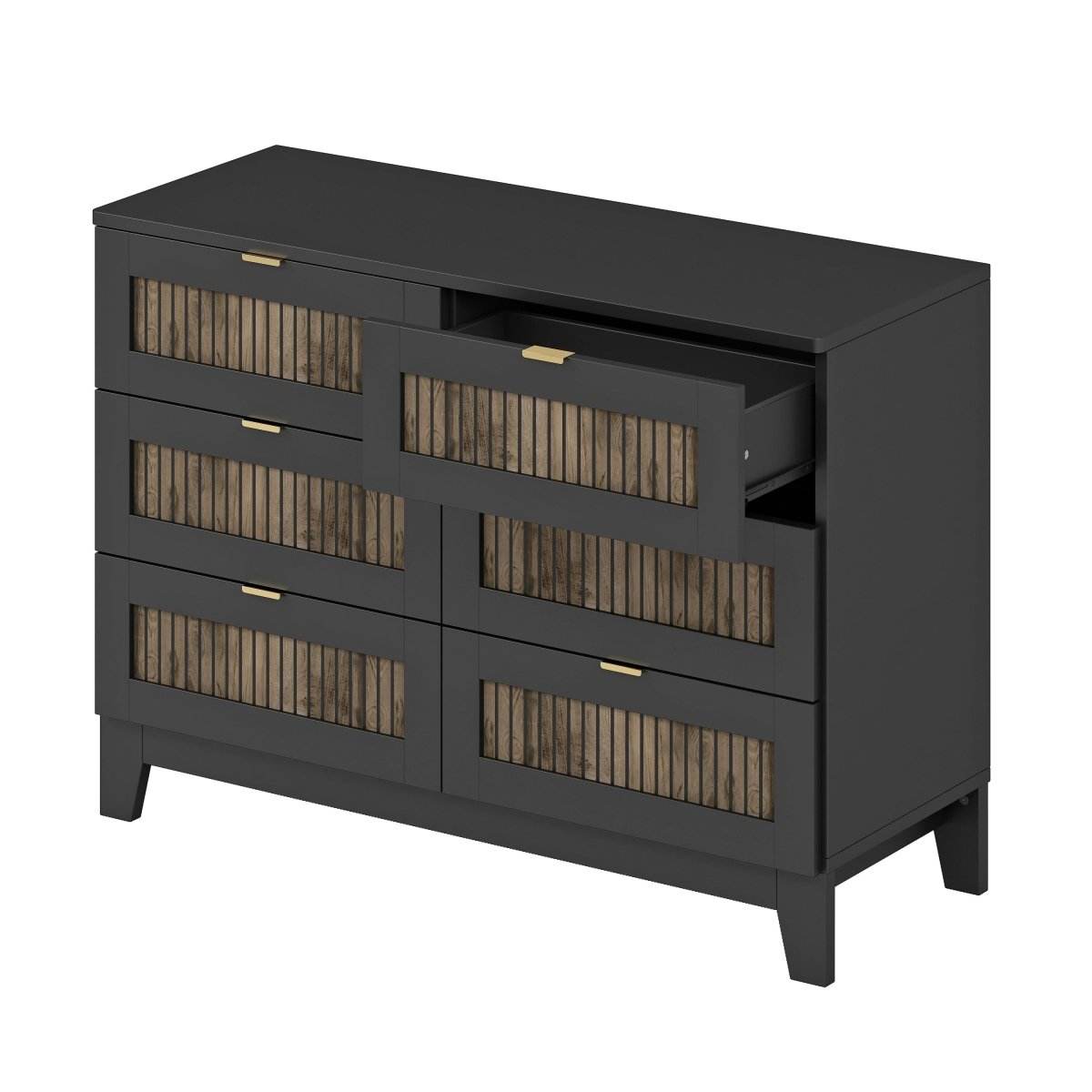 Rustic Farmhouse Wooden Dresser With Six Drawers - Sleep Galleria