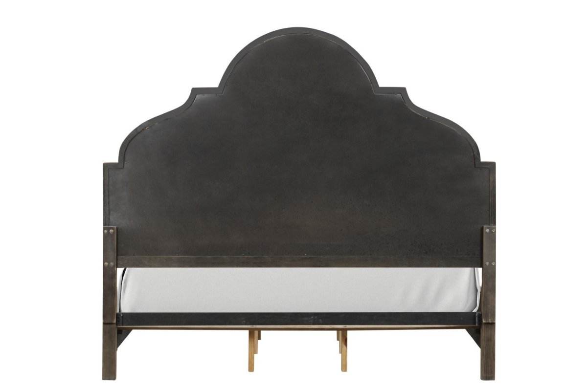 Rustic Oak Upholstered Bed Frame And Nightstands Set - Sleep Galleria