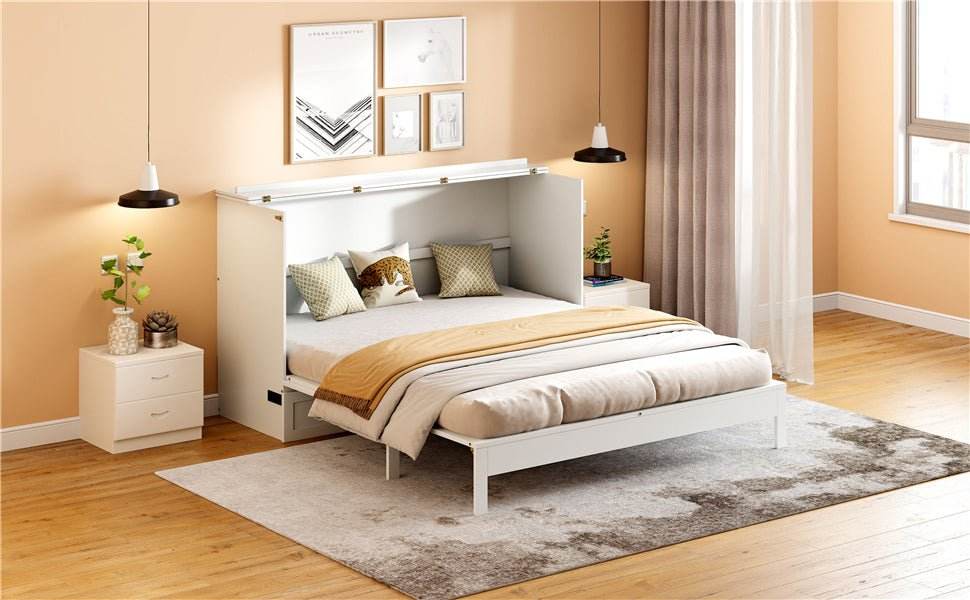 Space-Saving Queen Murphy Bed With Large Drawers - Sleep Galleria