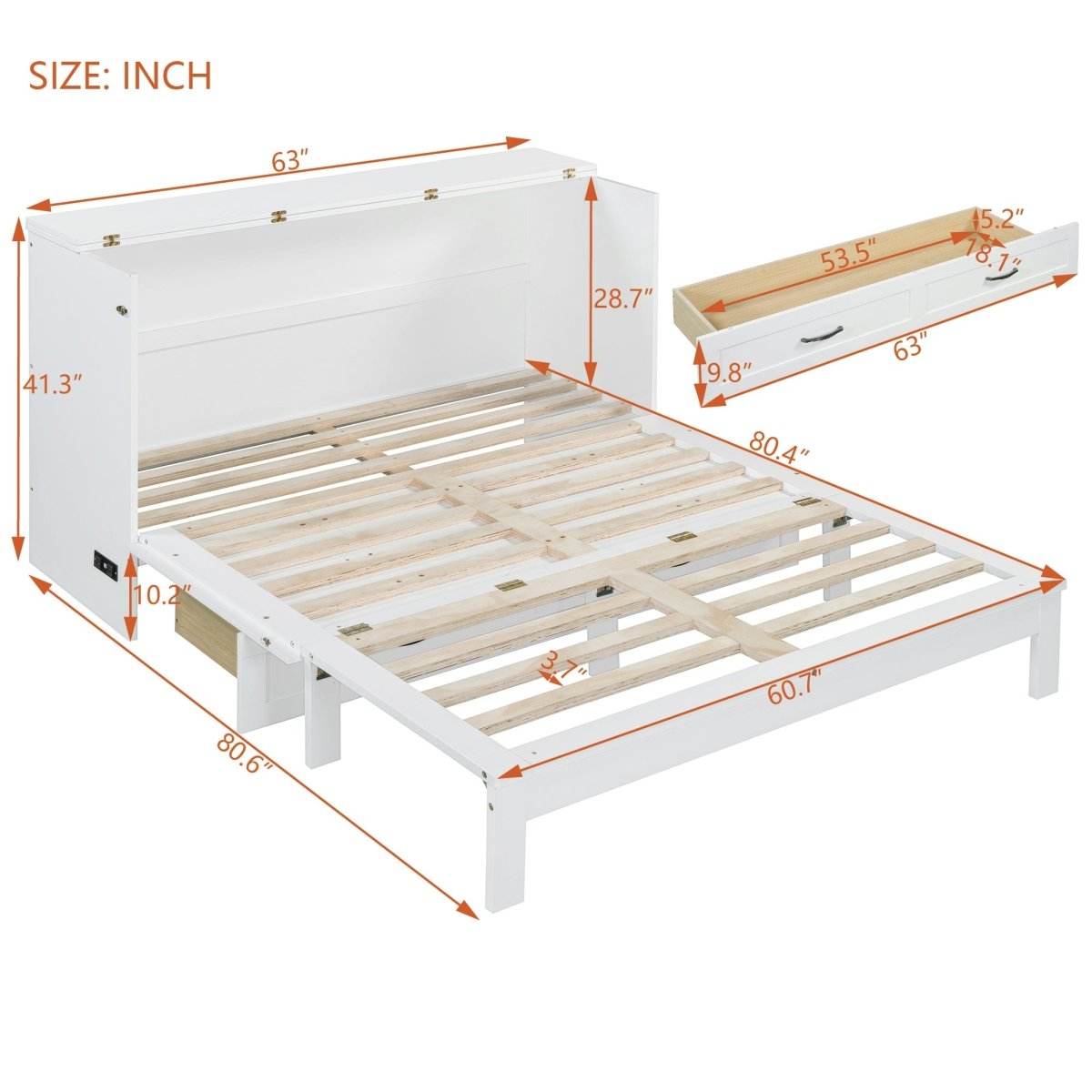 Space-Saving Queen Murphy Bed With Large Drawers - Sleep Galleria