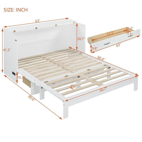 Space-Saving Queen Murphy Bed With Large Drawers - Sleep Galleria