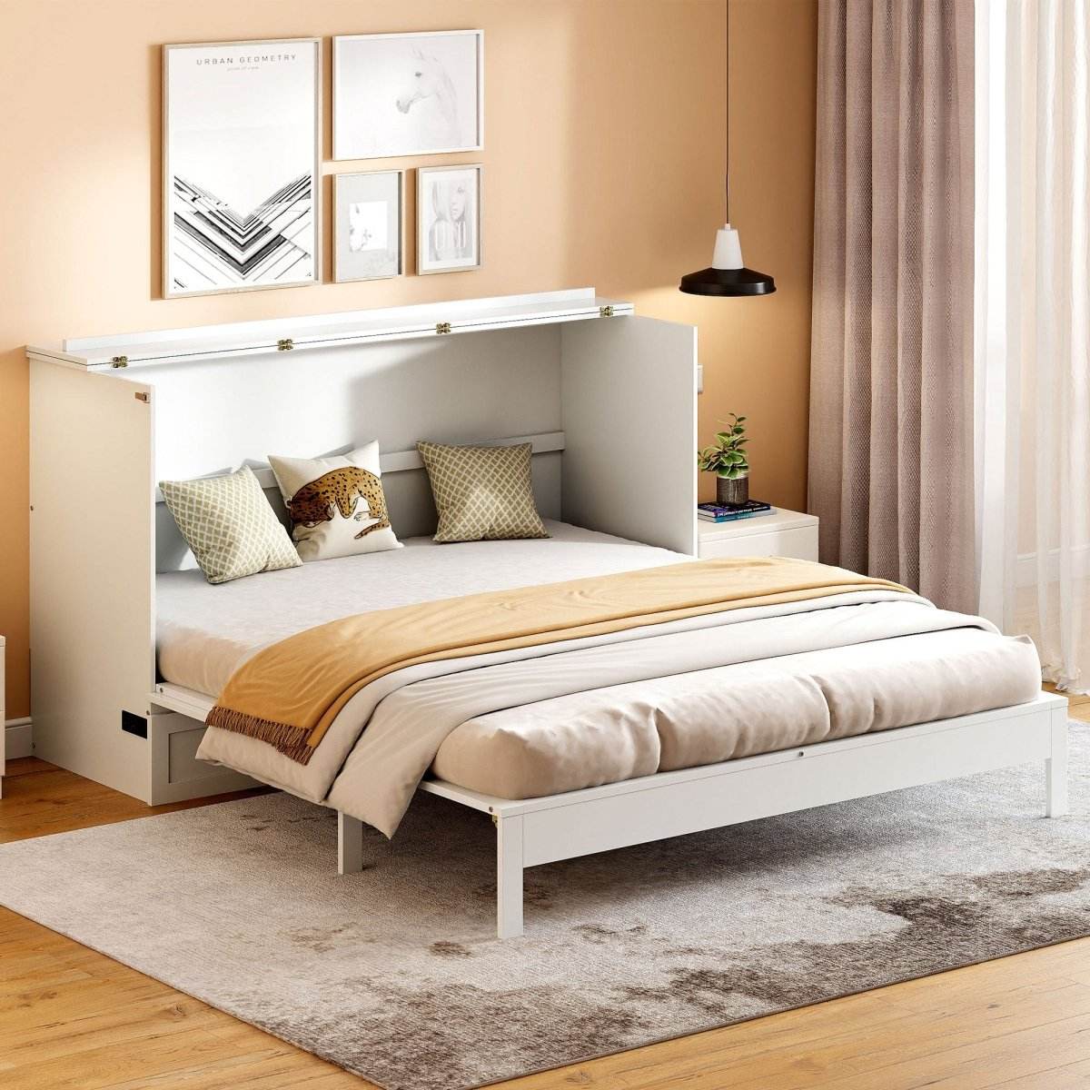 Space-Saving Queen Murphy Bed With Large Drawers - Sleep Galleria