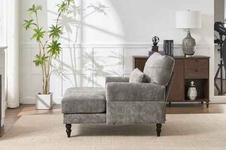 Spacious Soft Upholstered Grey Chaise Lounge Recliner Chair - Sleep Galleria