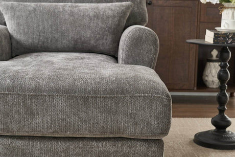 Spacious Soft Upholstered Grey Chaise Lounge Recliner Chair - Sleep Galleria