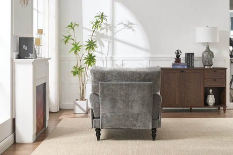 Spacious Soft Upholstered Grey Chaise Lounge Recliner Chair - Sleep Galleria