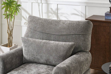 Spacious Soft Upholstered Grey Chaise Lounge Recliner Chair - Sleep Galleria