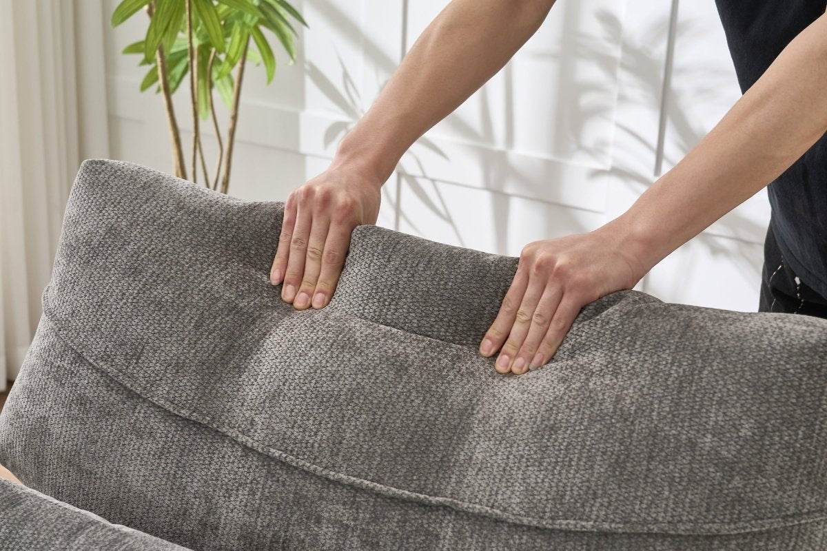 Spacious Soft Upholstered Grey Chaise Lounge Recliner Chair - Sleep Galleria