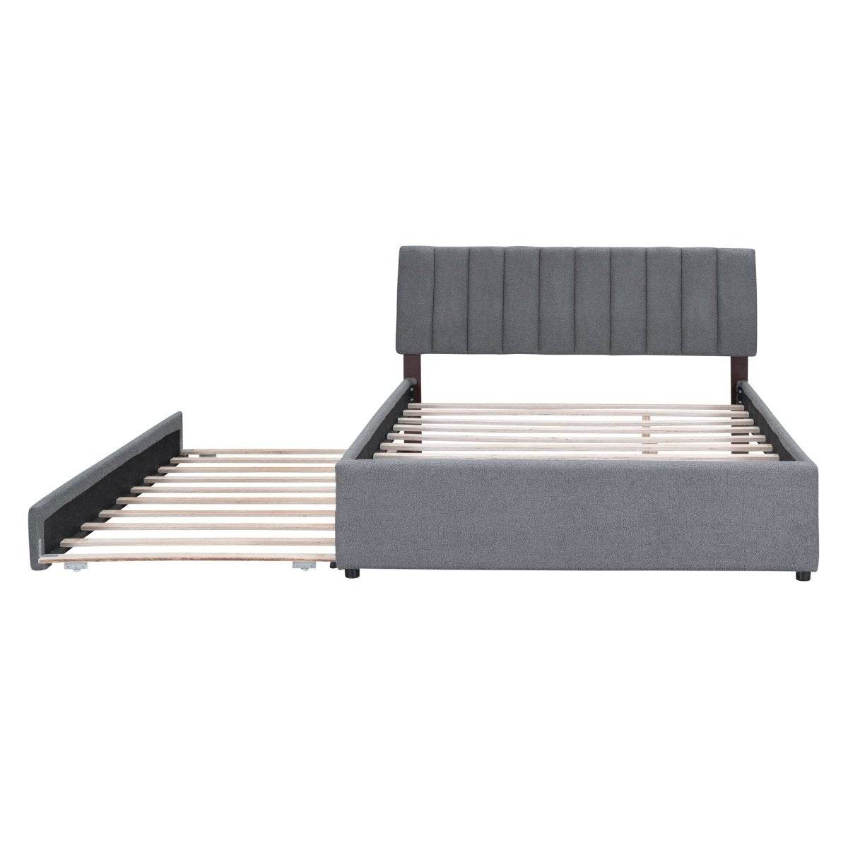 Teddy Fleece Upholstered Platform Bed With Trundle - Sleep Galleria