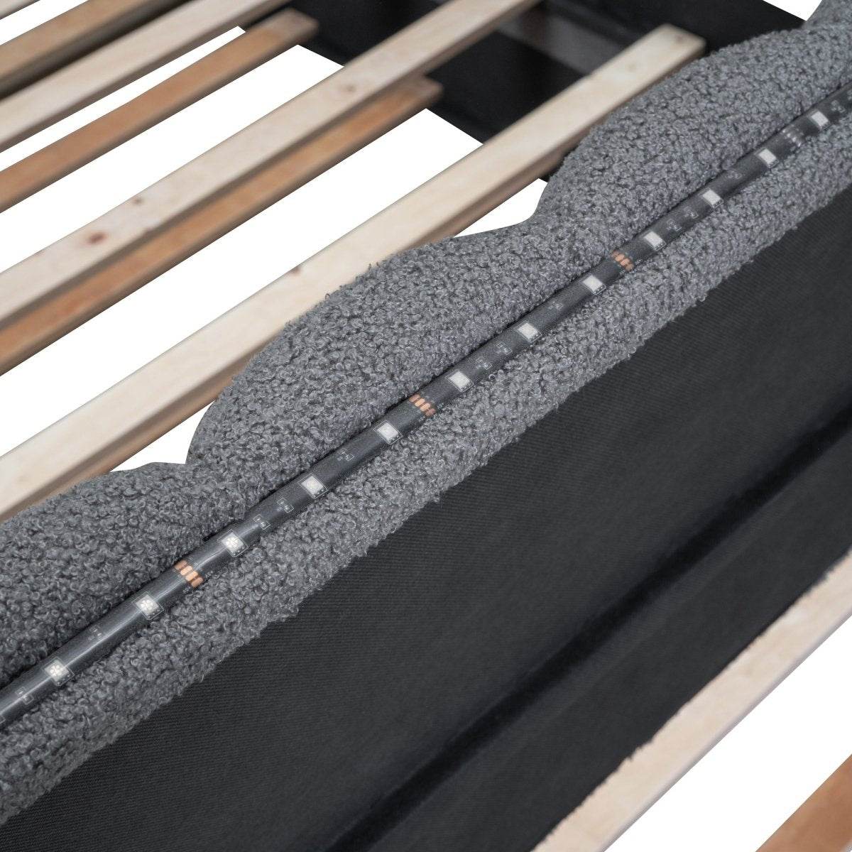 Teddy Fleece Upholstered Platform Bed With Trundle - Sleep Galleria